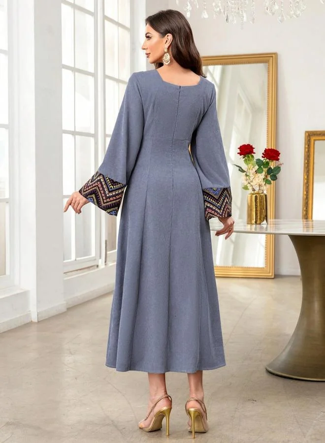 Take Two blue Women Graphic Print Square Neck Jalabiya for Women | Best Price UAE