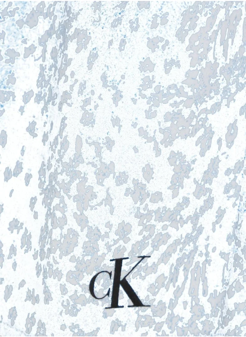 Calvin Klein Jeans Women's Long Chiffon Button Flare Dress - Viscose, Blue