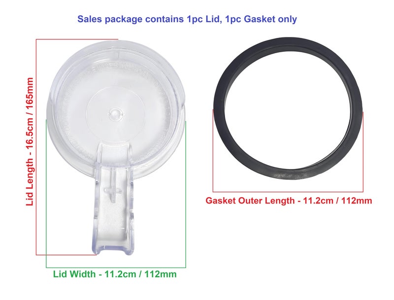 AJS spares قطع غيار AJS - غطاء جرة الشاتني المناسب لموديلات خلاطات باناسونيك MX-AC350, MX-AC310, MX-AC555, MX-AC400, MX-AC300, MX-AC250, MX-AC220, MX-AC210 (بولي كربونات، شفاف) (غطاء جرة صغير 500 مل) - Image 2