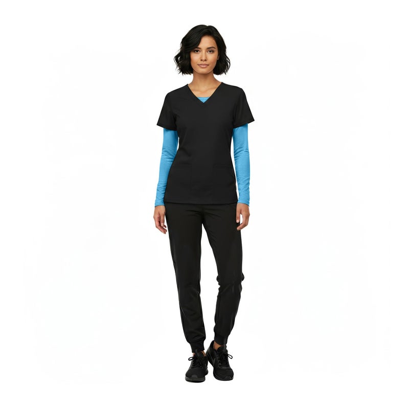Natural Uniforms Women's Under Scrub Tee Crew Neck Long Sleeve T-Shirt (Water Blue, Medium) - Image 5