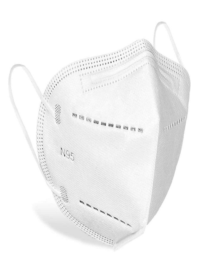 Bildos Non-Woven Fabric Reuseable N95 Face Mask (White, Without Valve, Pack of 10) for Unisex - Image 1