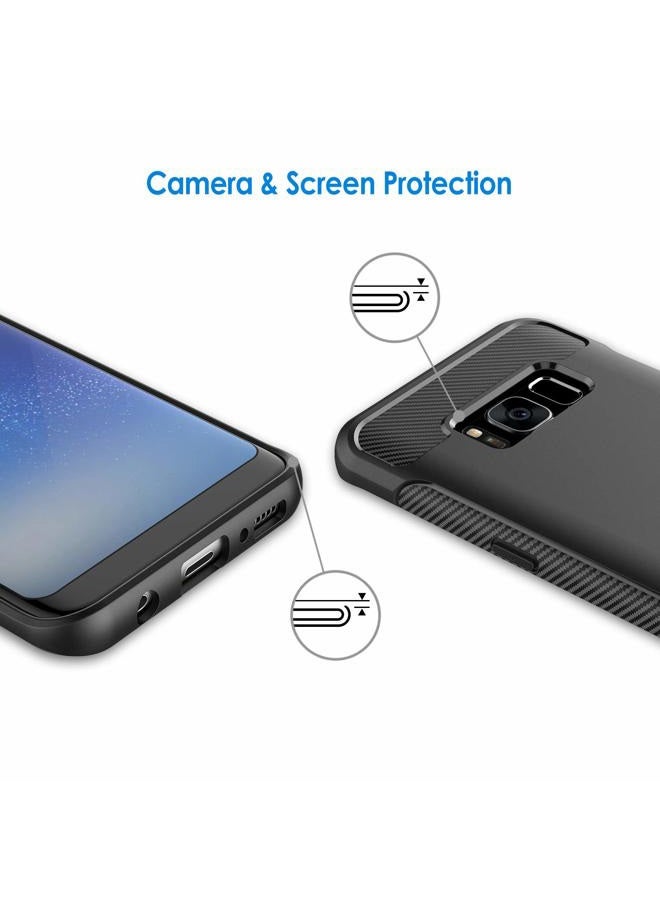 Jetech حافظة نحيفة لجهاز سامسونج جالاكسي S8، غطاء هاتف رقيق مع امتصاص للصدمات وتصميم من ألياف الكربون (أسود) - Image 5