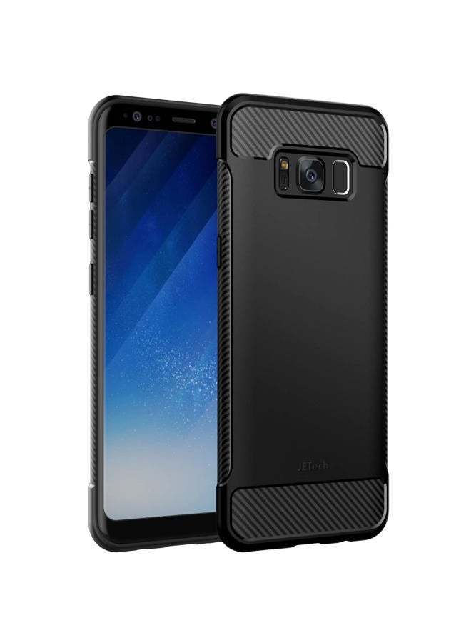 Jetech حافظة نحيفة لجهاز سامسونج جالاكسي S8، غطاء هاتف رقيق مع امتصاص للصدمات وتصميم من ألياف الكربون (أسود) - Image 1