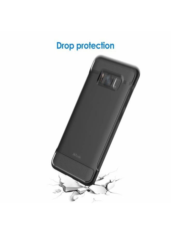Jetech حافظة نحيفة لجهاز سامسونج جالاكسي S8، غطاء هاتف رقيق مع امتصاص للصدمات وتصميم من ألياف الكربون (أسود) - Image 4