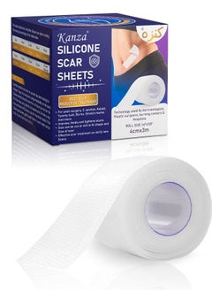 Kanza Medical Grade Silicone Scar Sheets Roll 3m Tape Keloid C-Section Surgical Scars Removal Treatment Silicon Gel Cream Patch Bandage Removes Abs Tuck Surgery Scars (4cm x 3m)  - Image 1