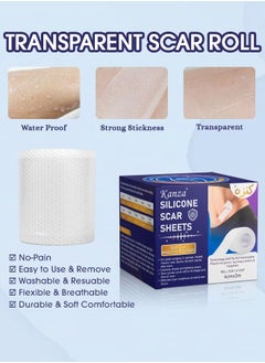 Kanza Medical Grade Silicone Scar Sheets Roll 3m Tape Keloid C-Section Surgical Scars Removal Treatment Silicon Gel Cream Patch Bandage Removes Abs Tuck Surgery Scars (4cm x 3m)  - Image 3