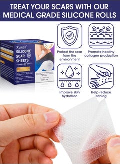 Kanza Medical Grade Silicone Scar Sheets Roll 3m Tape Keloid C-Section Surgical Scars Removal Treatment Silicon Gel Cream Patch Bandage Removes Abs Tuck Surgery Scars (4cm x 3m)  - Image 2