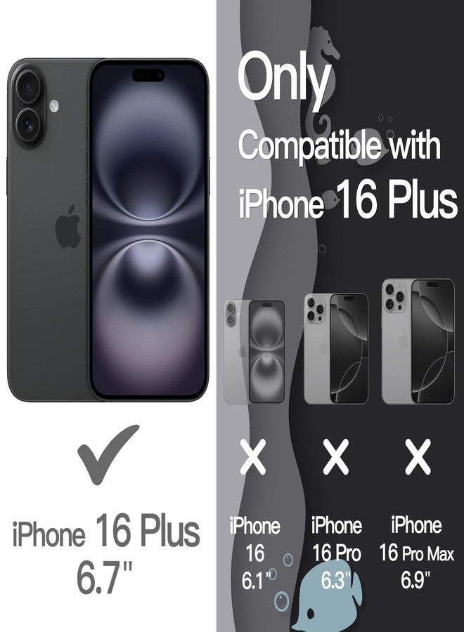 جي تيك جراب JETech المموج لهاتف iPhone 16 Plus مقاس 6.7 بوصة، غطاء هاتف لطيف بتصميم مموج ومقاوم للصدمات للنساء والفتيات، ظهر صلب شفاف من البولي كربونات (أسود) - Image 2