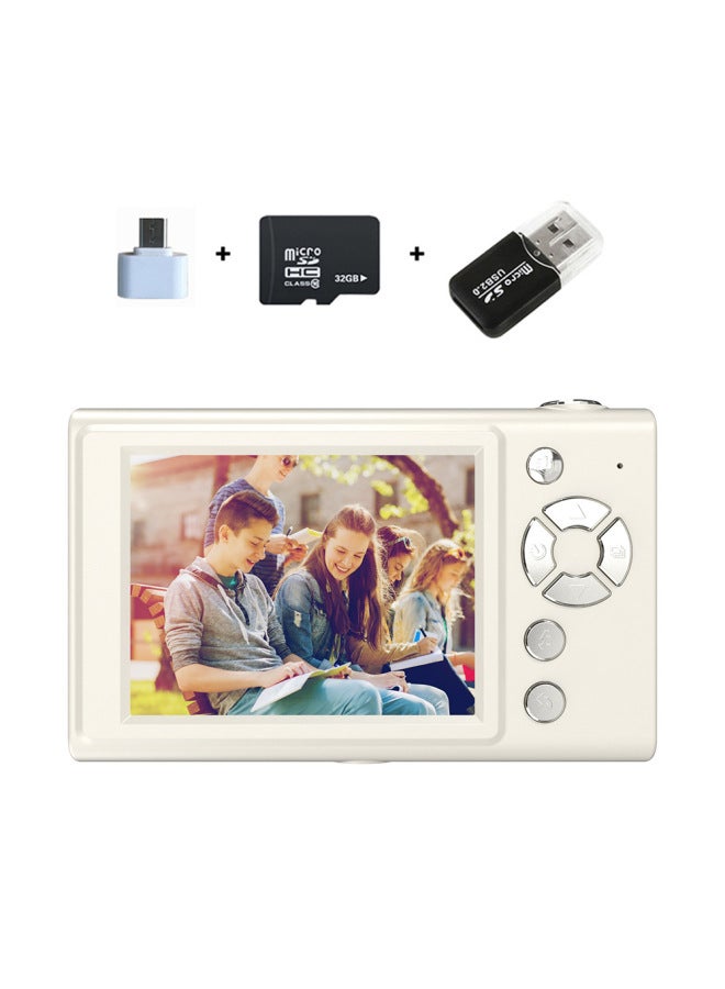 H12 كاميرا حفلة طالب CCD ريترو ماكينة بطاقة قديمة HD هاتف محمول محمول ذو قيمة عالية اللون-لون الجسم: H12 أبيض + بطاقة ذاكرة 32 جرام + محول من النوع c + قارئ بطاقات USB - Image 1