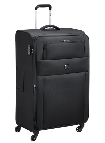 DELSEY Paris Cuzco 82cm Softcase 4 Wheel Expandable Check In Trolley Case Black