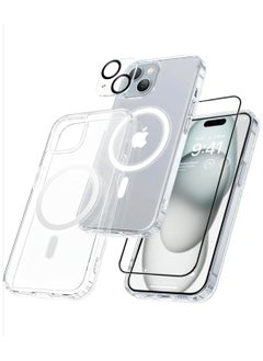 iPhone 15 Plus Case Clear Magsafe Ultra Thin Cover Anti-Yellowing Magnetic Cases with Screen Protector and Camera Lens Protector, Full Coverage Set for Apple iPhone 15 Plus 6.7 inch