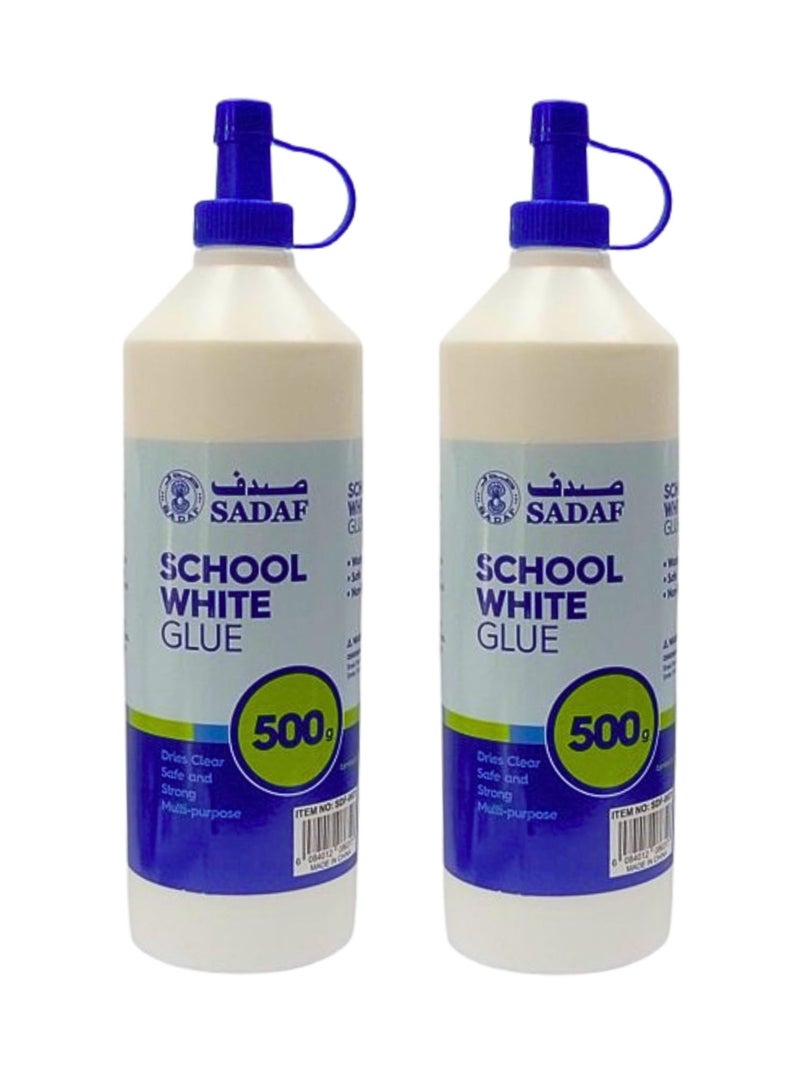 Sadaf White Glue 500g Dries Clear Safe And Strong Multi purpose (Pack of 2) - Image 1