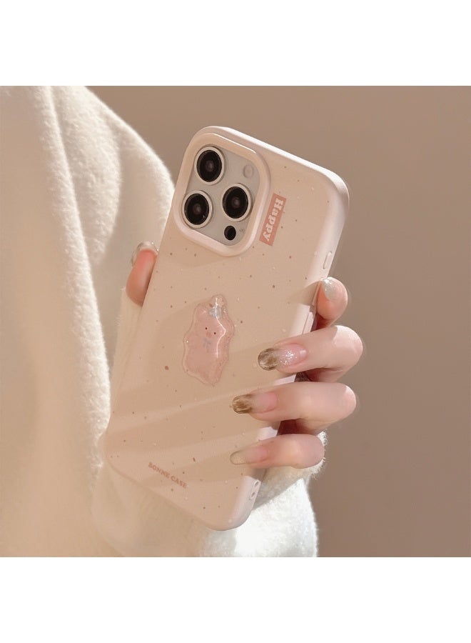 NIBEMINENT Mini Cute Penguin Stickers Protective TPU Case Cover For iPhone 17 Pro, Mini Pig Stickers With Hats/Pea Pink