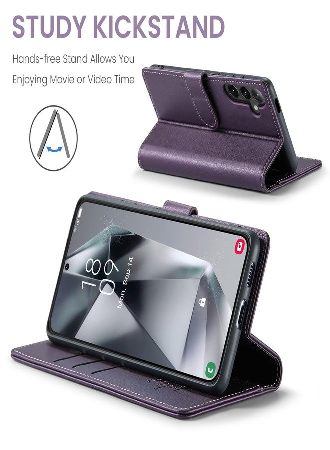 FLIPALM for Samsung Galaxy A26 5G Wallet Case with RFID Blocking Credit Card Holder, PU Leather Folio Flip Kickstand Protective Shockproof Cover Women Men for Samsung A26 Phone case (Purple) - Image 4