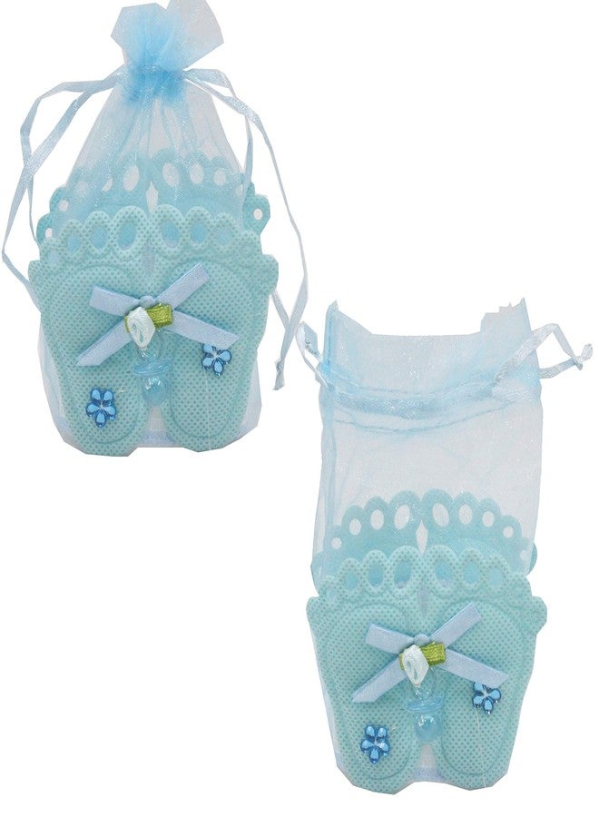 Jades : Baby Themed Favor Treat Bag- Baby Themed Party Candy Pouch-Baby Shower Treat Pouch-Baby Themed 1st Birthday Favor-Baby Themed Return Gift (Blue Set of 12 - B) - Image 1