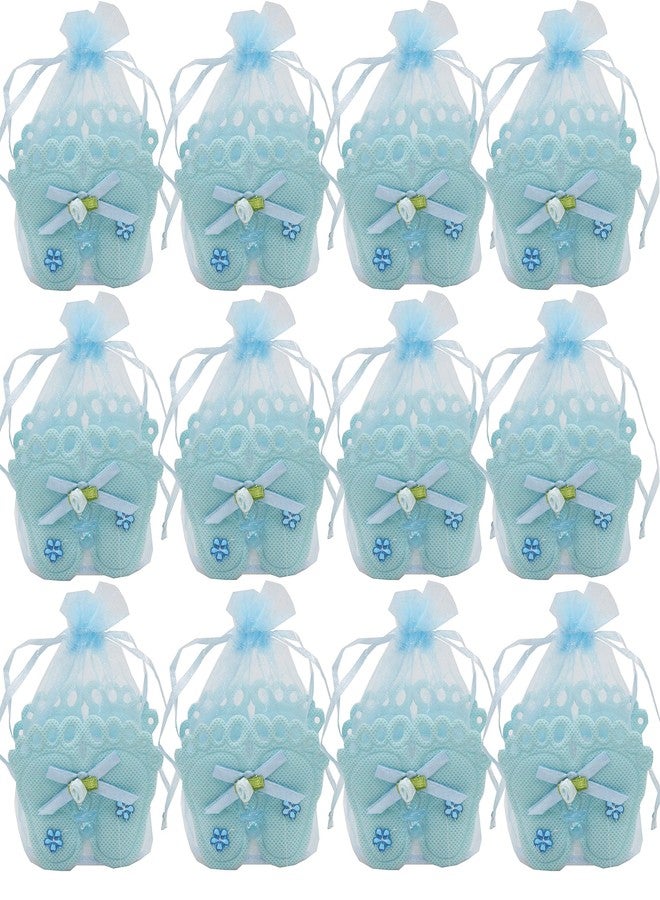 Jades : Baby Themed Favor Treat Bag- Baby Themed Party Candy Pouch-Baby Shower Treat Pouch-Baby Themed 1st Birthday Favor-Baby Themed Return Gift (Blue Set of 12 - B) - Image 2