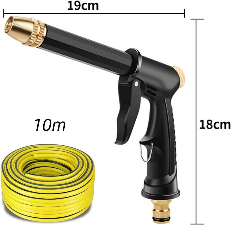 ROUNY Garden Hose High Pressure Flexible, Water hose with nozzle, Leakproof, Rust Proof, 10M Long Round Hose for Garden Cleaning, Watering, Car Wash, Lawn - Image 2
