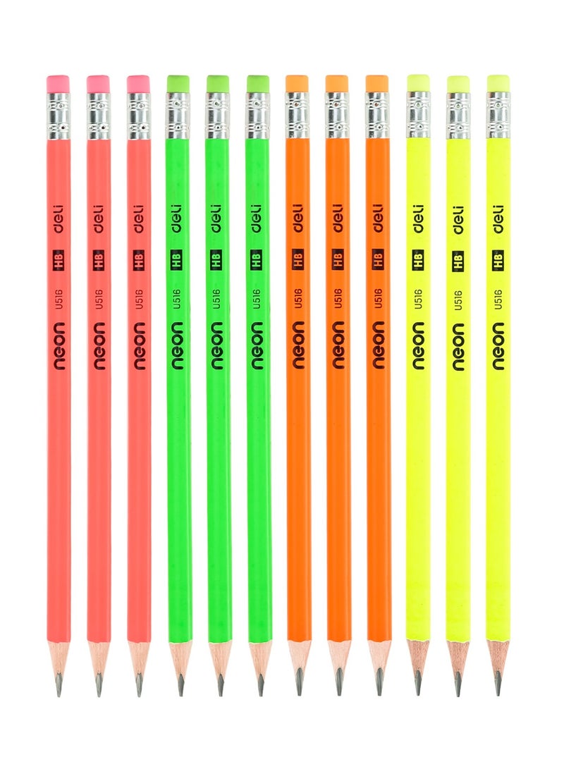 Deli 12 قطعة قلم رصاص جرافيت HB مع طرف ممحاة - Image 2