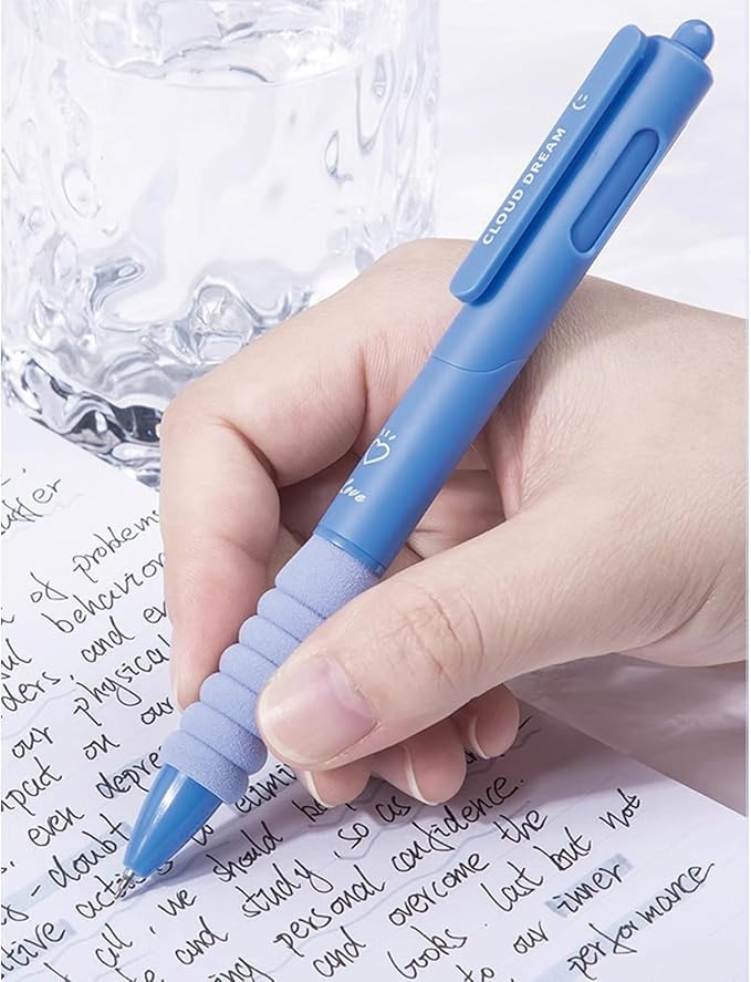 ROKTRY Beautiful blue ink Pen, 5pcs Erasable Ball,Erasable for Office School Stationery Students School, College & Office Writing (Star Pen,5 Pics) - Image 5