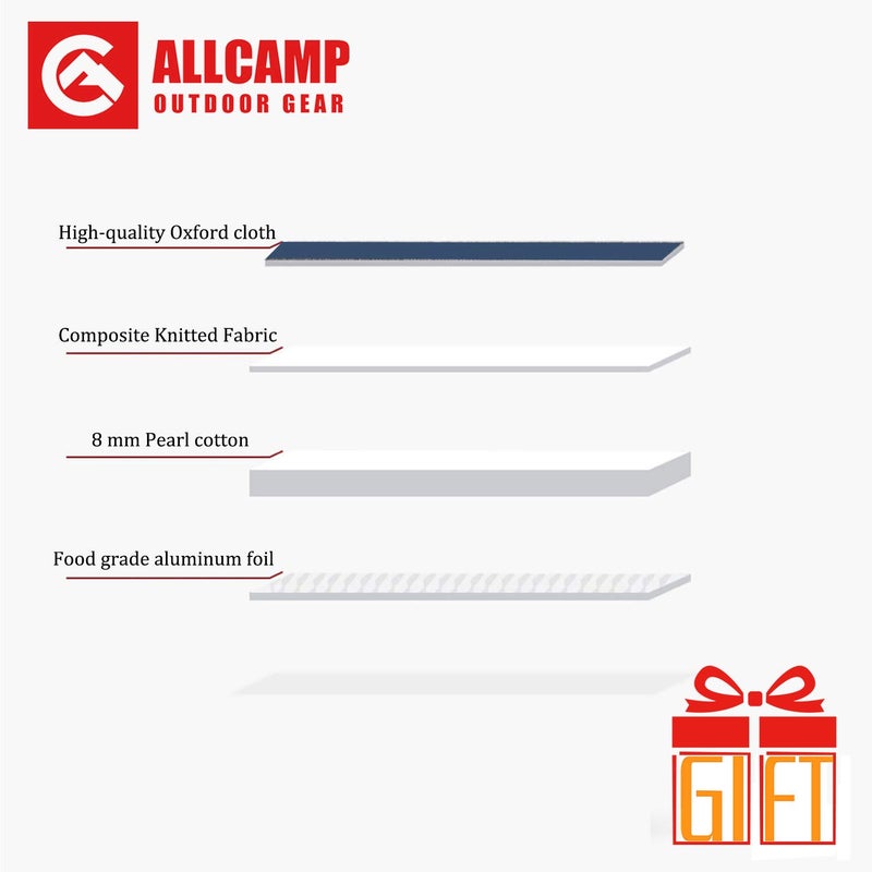 ALLCAMP OUTDOOR GEAR ALLCAMP Insulated Picnic Baskets Shoping Basket Cooler Bag Collapsible Portable Picnic Basket (Blue White Stripe) - Image 3