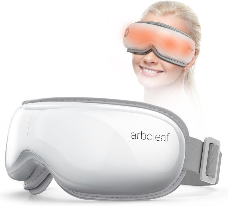 arboleaf arboleaf Eye Massager with Heat, Heated Eye Massager for Migraines with Compression and Music, Wireless Eye Mask Massager with Heat, 5 Modes Portable Massaging Eye mask for Relieve Eye Strain 