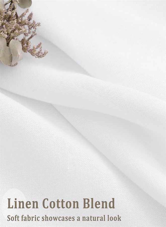 DUKIYO Extra Wide Extra Long Sliding Door Pinch Pleated Curtains 102 Inches Long 100 Inch Wide Sheer White Modern Farmhouse Linen Curtains for Living Room Patio Bedroom Window Pleat Drape with Hooks Rings - Image 4