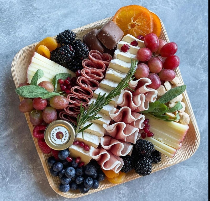 Charity Leaf Disposable Palm Leaf 5"" Square Plates (50 pieces) Bamboo Like Serving Platters  Disposable Boards  Eco-Friendly Dinnerware For Weddings  Catering  Events - Image 3