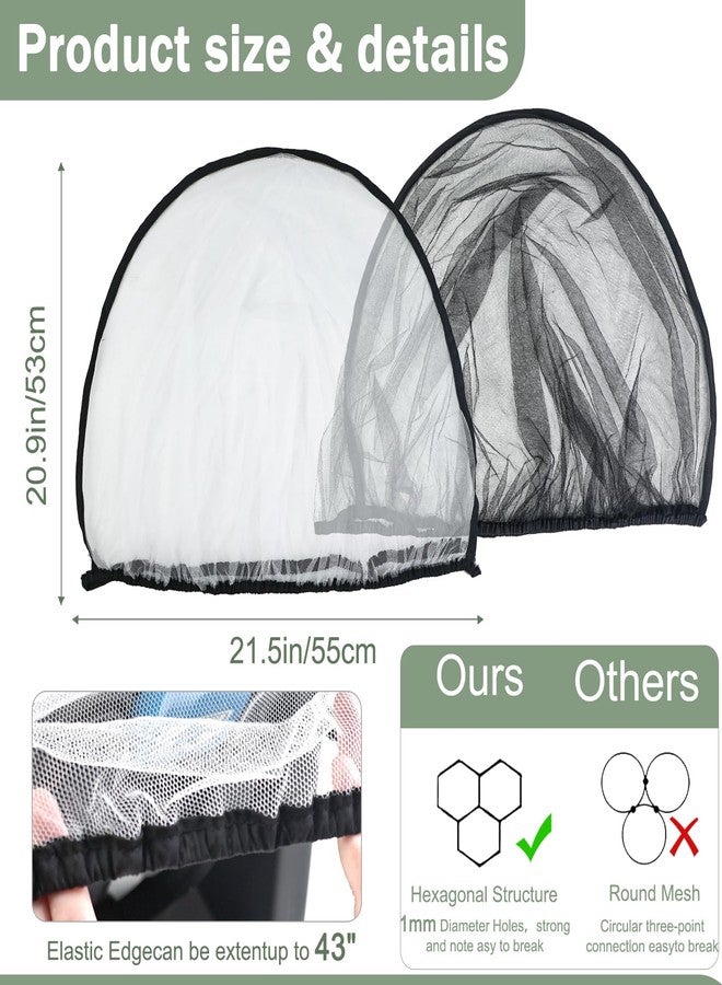 WNATN 2 Pack Baby Mosquito Net for Infant Car Seats - Mosquito Net for Baby Car Seats, Stroller, Bassinet, Carrier - Breathable Elastic Netting Easy Fitting - Durable Long Lasting Shield (White + Black) - Image 5