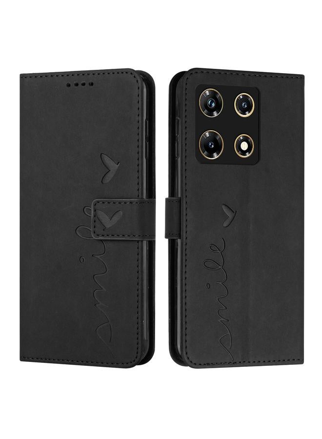 زبون جراب هاتف Infinix Note 30 Pro مصنوع من الجلد بتصميم على شكل قلب - Image 1