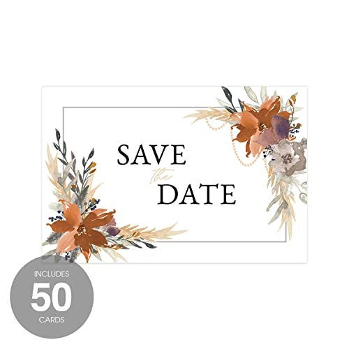 Canopy Street Save The Date Greenery Floral Postcards / 50 Beautiful Mailing Postcards / 6" x 4" Botanical Wedding Fill In Note Cards - Image 2