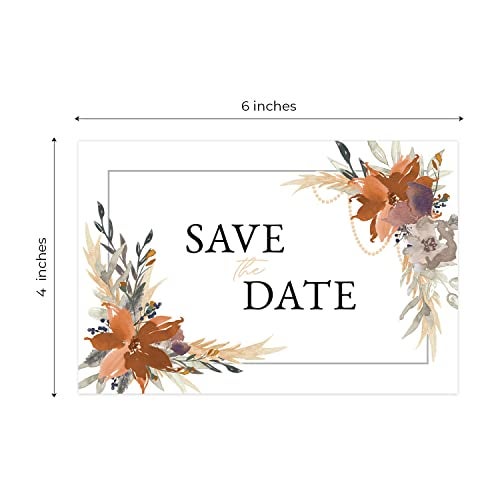 Canopy Street Save The Date Greenery Floral Postcards / 50 Beautiful Mailing Postcards / 6" x 4" Botanical Wedding Fill In Note Cards - Image 5