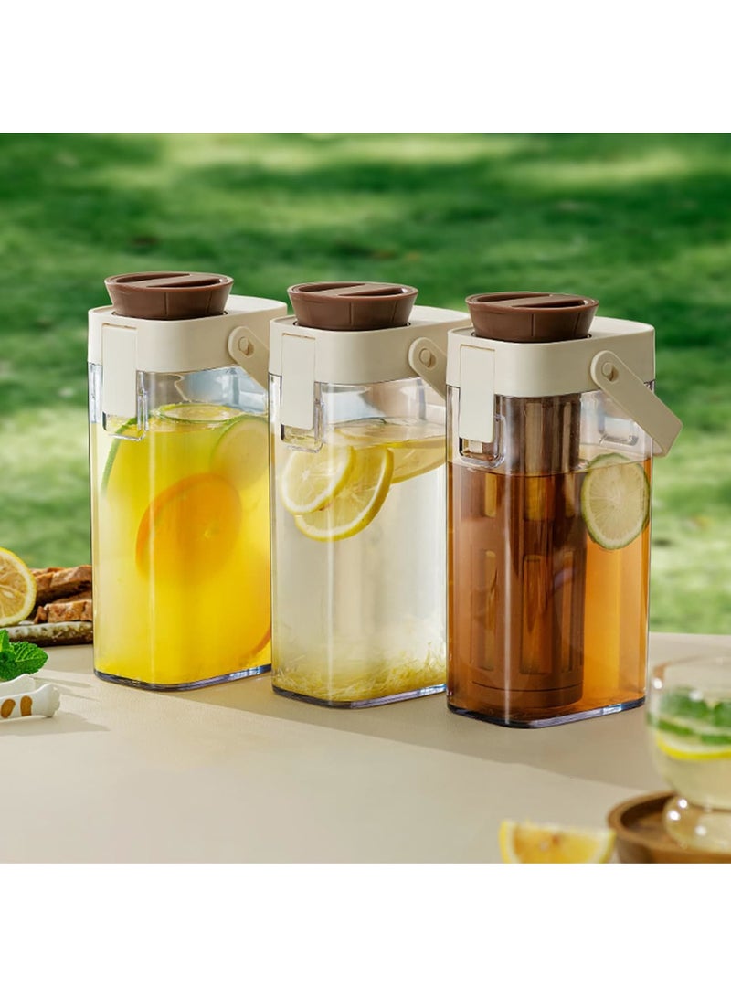 SYOSI Ice Tea Pitcher for Fridge with Leak-Proof Lid, 1000ml Transparent Water Pitcher for Refrigerator, Ideal for Storing Lemonade, Breastmilk, Juice, and Cold Drinks for Home, Office, and Travel Use - Image 4