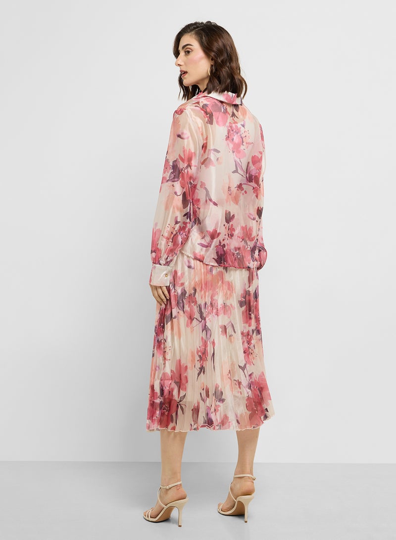 ELLA Printed Shirt & Skirt Set - Image 2