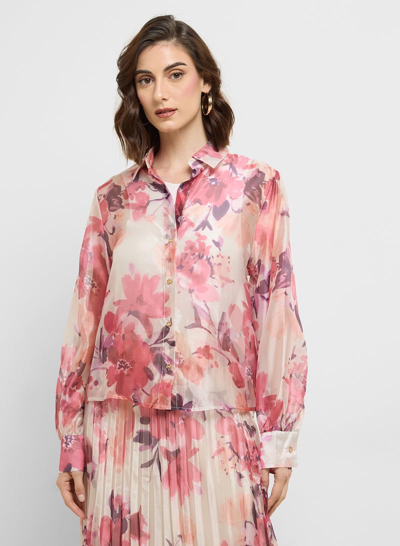 ELLA Printed Shirt & Skirt Set - Image 3