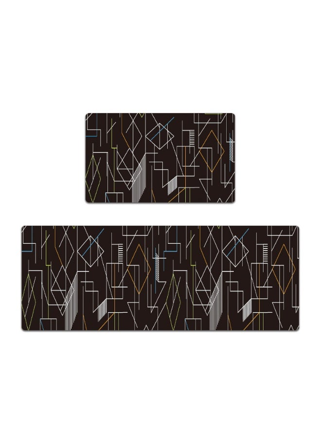 Anna 2-Piece Set of PVC Printed Leather Oil-Proof, Waterproof, Elastic, and Stain-Resistant Floor Mats - 45x75 + 45x120 cm - Image 1