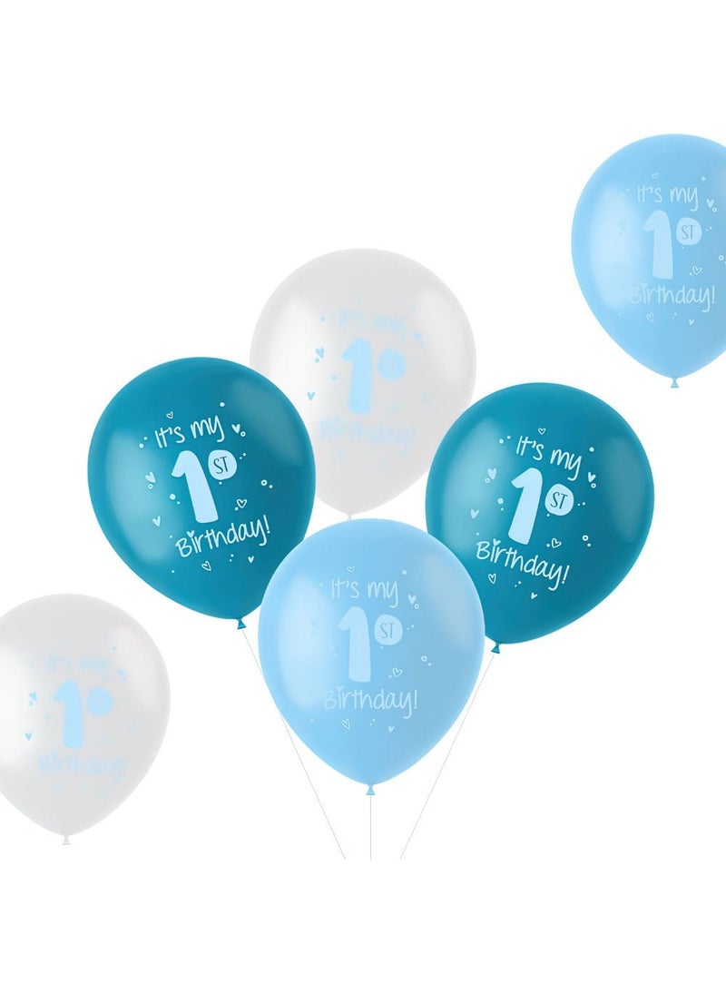 It’s My 1st Birthday Balloons Blue Mix 33 cm 6-pack
