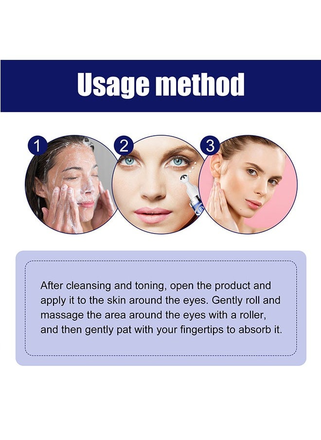 Jaysuing - Eye Essence Massage Roller 15ml, Eye Roller Cream for Dark Circles and Puffiness, Anti Aging, Eye Serum with 360° Massage Ball Reduce Wrinkles and Fine Lines and Eye Bags Treatment, Eye Care - Image 1