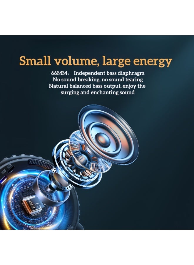 Colorful ambient light tire Bluetooth speaker, wireless Bluetooth speaker, mini smart subwoofer, portable battle wheel, portable Bluetooth speaker, long playback time, 10M Bluetooth range, enhanced bass, noise cancelling microphone, white, desktop creative decoration dazzling - Image 4