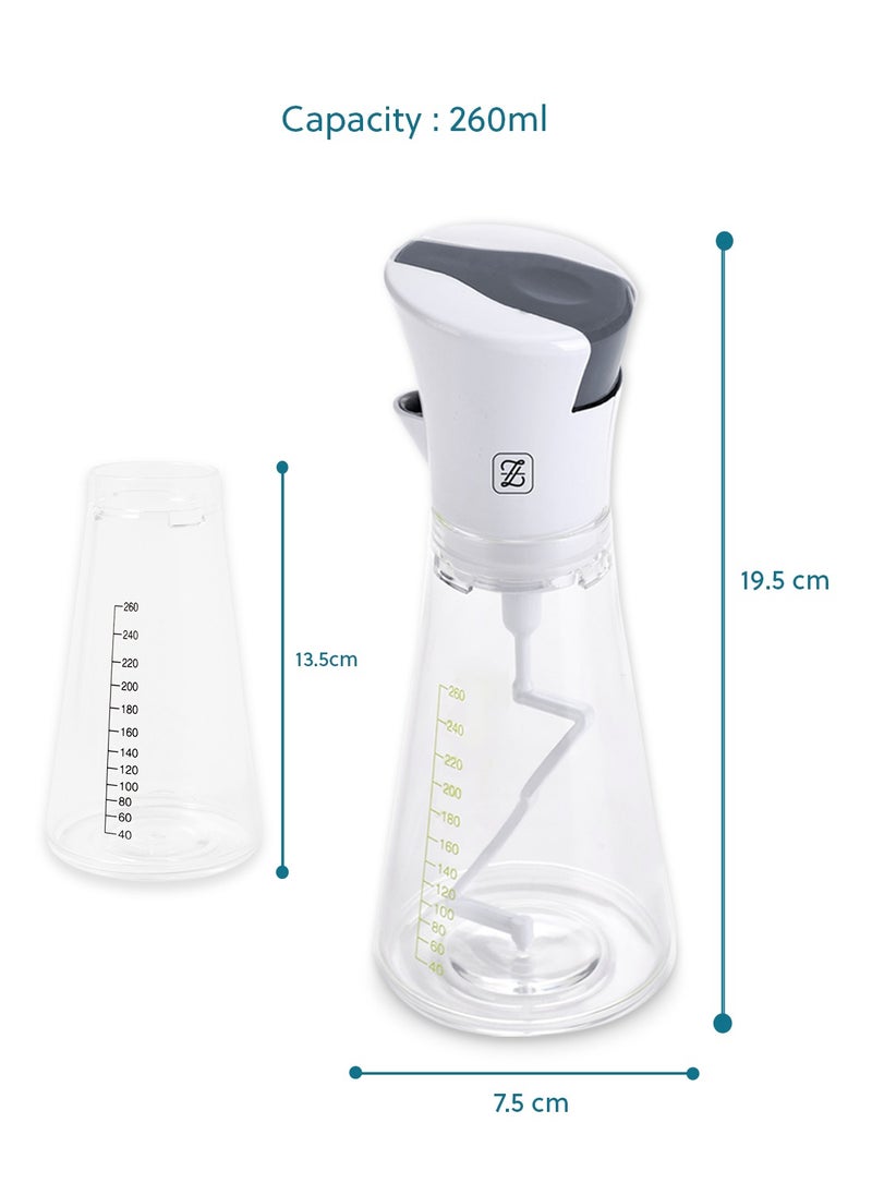 ZYMTA - Oil Dispenser, Salad Dressing Oil Bottle  Mixer for Homemade Salad Dressings, Dressing Bottle with Button to Mix and Pour Spouts - Image 1