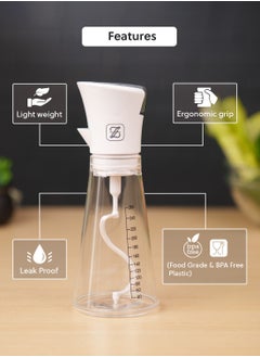 ZYMTA Oil Dispenser, Salad Dressing Mixer for Homemade Salad Dressings, Dressing Bottle with Button to Mix and Pour Spouts  - Image 4