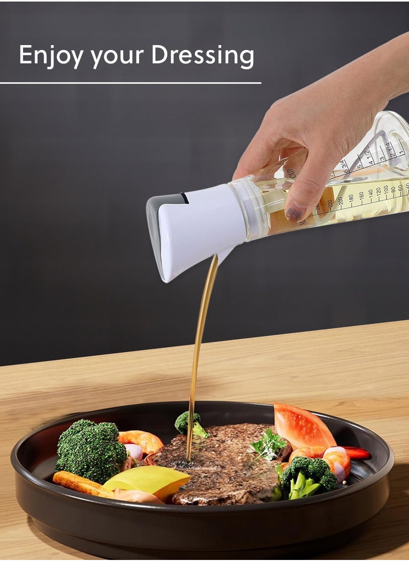 ZYMTA - Oil Dispenser, Salad Dressing Oil Bottle  Mixer for Homemade Salad Dressings, Dressing Bottle with Button to Mix and Pour Spouts - Image 1
