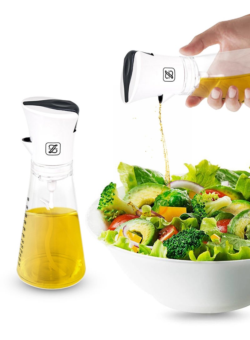 ZYMTA All-in-One Dressing & Syrup Dispenser with Built-in Emulsifier | 260ML BPA-Free, Leak-Proof Design for Kitchen & Breakfast Delights - White/Grey - Image 1