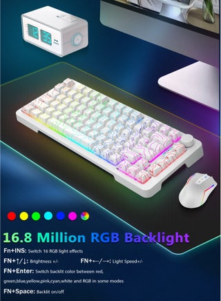 Z-82 Topographic RGB Wired Mechanical Keyboard with Knob, 75% Gasket Hot Swappable Custom Gaming Keyboard, Side Printed PBT Keycaps, 81 Keys Compact Design﻿ - view 5
