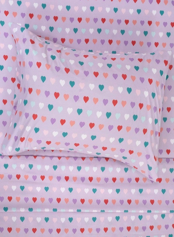 Sweet Home Collection 1500 Supreme Kids Bed - Fun Colorful and Comfortable Boys and Girls Toddler Sets - Deep Pocket Wrinkle Free Soft and Cozy Bedding - Twin XL, Hearts - Image 2