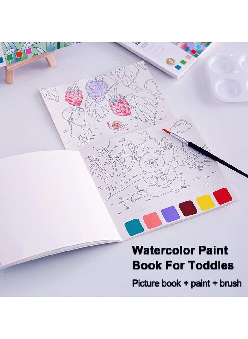 Pocket Watercolor Painting Book for Toddlers Travel Pocket Watercolor Kit with Paints Arts and Crafts for Girls Boys Water Colors Paint Book Kids Watercolor Coloring Books for Kids Ages 3+ Animal - Image 4