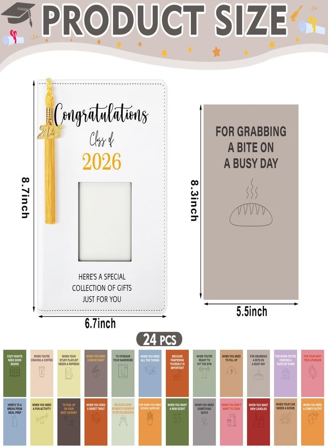 Epakh Gold Class of 2026 Graduation Gifts Card Book with Tassels, Congratulations Grad PU Leather Cover Photo Album Keeper Organizer Books with 24 Pages for College High School Survival Kit - Image 2