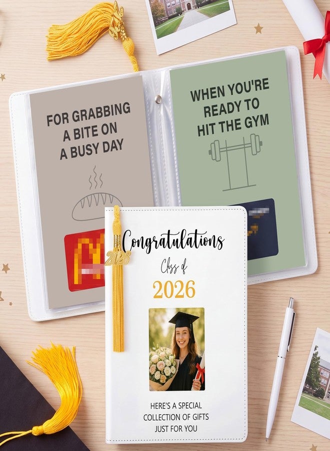 Epakh Gold Class of 2026 Graduation Gifts Card Book with Tassels, Congratulations Grad PU Leather Cover Photo Album Keeper Organizer Books with 24 Pages for College High School Survival Kit - Image 1