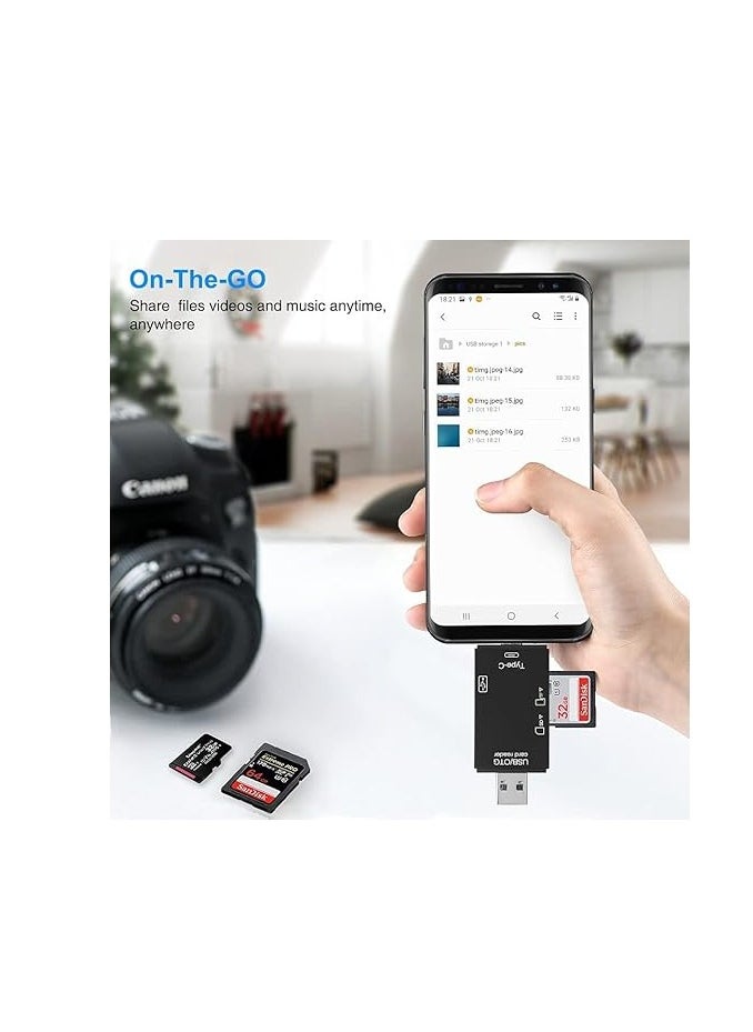 OUYoo OUYoo SD Card Reader, 6-in-1 USB C/Micro/USB Memory Reader Camera Viewer, USB 3.0 SD Card Reader Adapter Used for SD-3C SD Micro SD TF SDXC SDHC MMC RS-MMC Micro SDXC Micro SDHC UHS-I  - Image 4