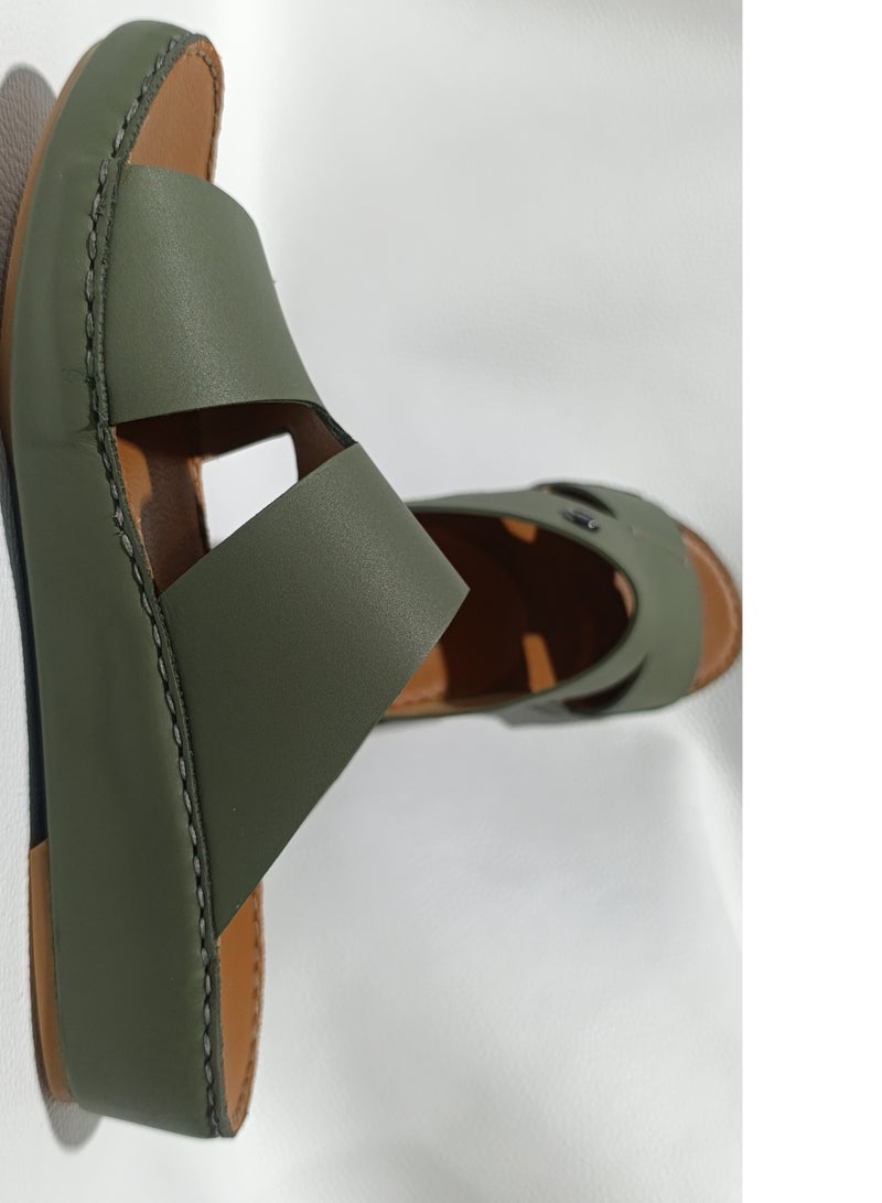 AL NAHHAM صنادل جلدية عربية فاخرة للرجال - نعال منزلية مصنوعة يدويًا بتصميم تقليدي - Image 2