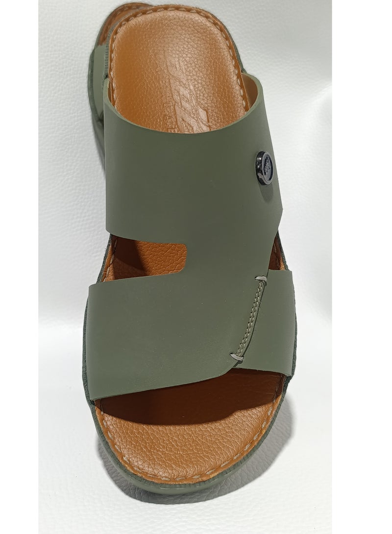 AL NAHHAM صنادل جلدية عربية فاخرة للرجال - نعال منزلية مصنوعة يدويًا بتصميم تقليدي - Image 1